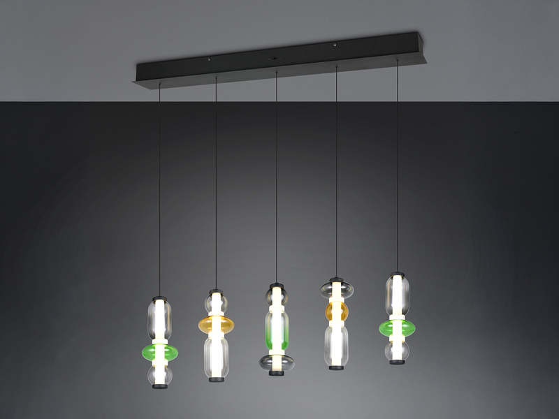 Moderne LED Pendelleuchte MINERVA 5-flammig, höhenverstellbar, Breite 100cm
