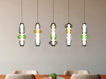 Moderne LED Pendelleuchte MINERVA 5-flammig, höhenverstellbar, Breite 100cm