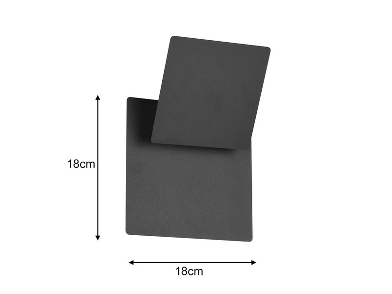 LED Wandleuchte MIO Schwarz verstellbar für indirekte Beleuchtung, Höhe 18cm