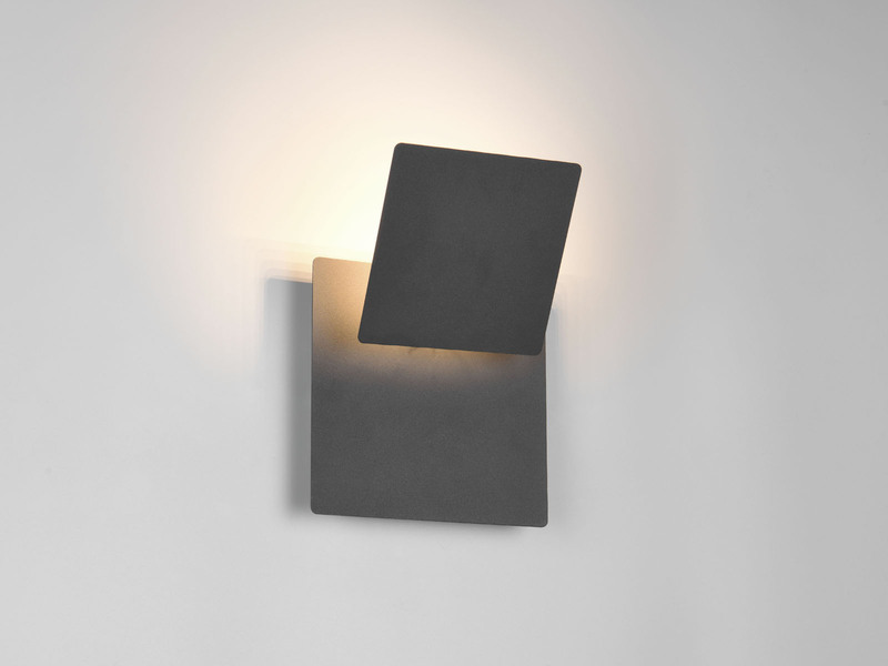 LED Wandleuchte MIO Schwarz verstellbar für indirekte Beleuchtung, Höhe 18cm