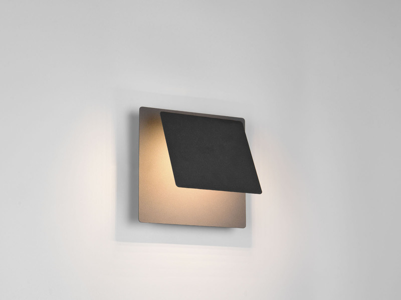 LED Wandleuchte MIO Schwarz verstellbar für indirekte Beleuchtung, Höhe 18cm