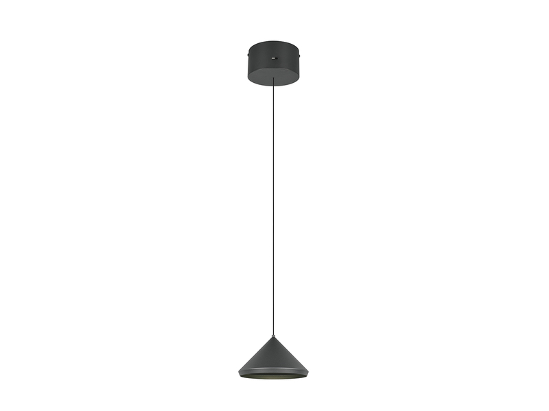 LED Pendelleuchte LAGUNA 1-flammig, höhenverstellbar, Schwarz Ø 18cm