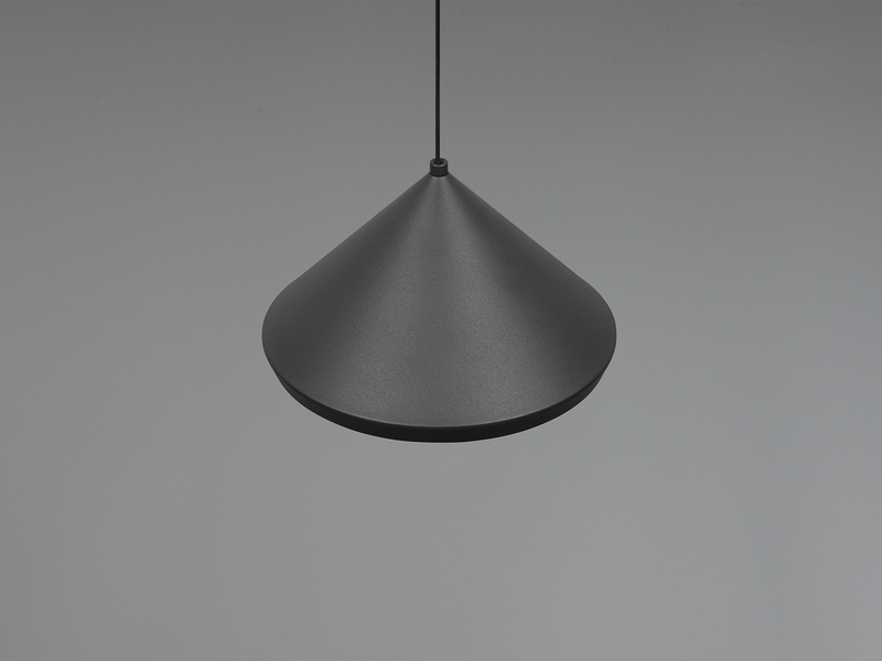 LED Pendelleuchte LAGUNA 1-flammig, höhenverstellbar, Schwarz Ø 18cm