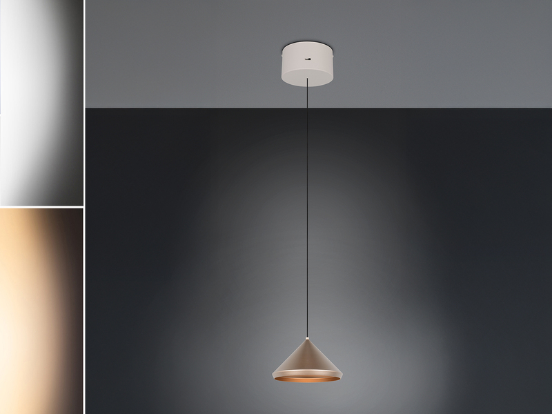 LED Pendelleuchte LAGUNA 1-flammig, höhenverstellbar, Coffee Ø 18cm