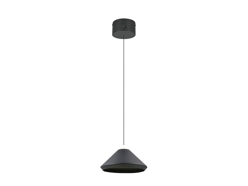 LED Pendelleuchte LAGUNA 1-flammig, höhenverstellbar, Schwarz Ø 30cm