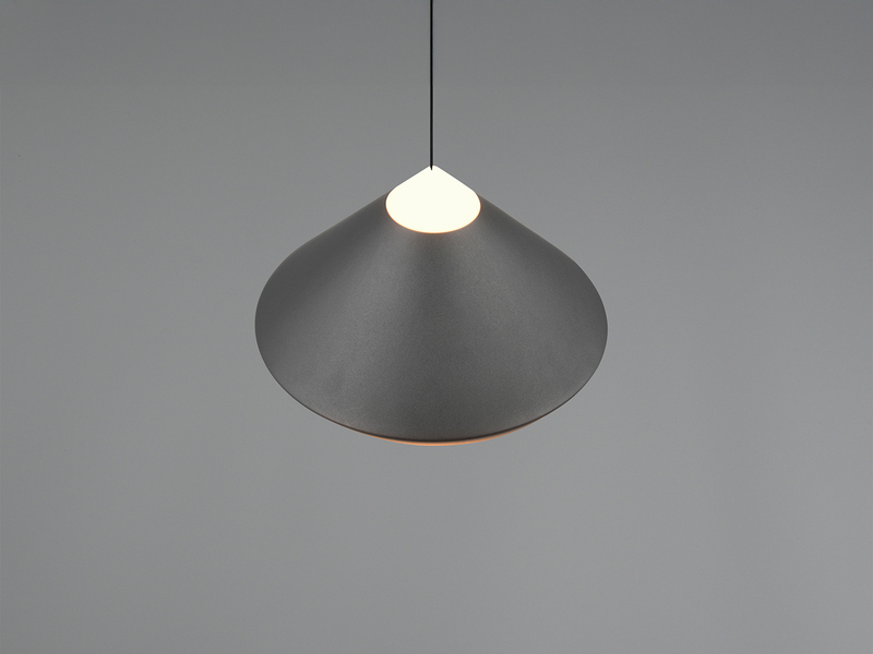 LED Pendelleuchte LAGUNA 1-flammig, höhenverstellbar, Schwarz Ø 30cm