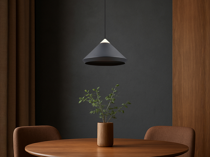 LED Pendelleuchte LAGUNA 1-flammig, höhenverstellbar, Schwarz Ø 30cm