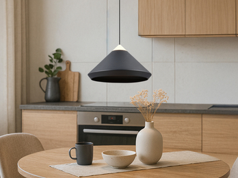 LED Pendelleuchte LAGUNA 1-flammig, höhenverstellbar, Schwarz Ø 30cm