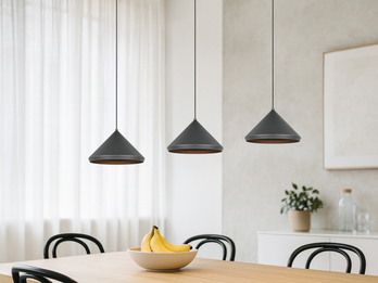 LED Pendelleuchte LAGUNA 3-flammig, höhenverstellbar, Schwarz, Breite 70cm