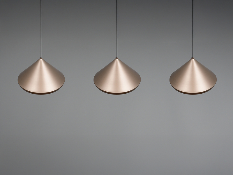 LED Pendelleuchte LAGUNA 3-flammig, höhenverstellbar, Coffee, Breite 70cm