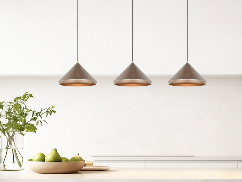 LED Pendelleuchte LAGUNA 3-flammig, höhenverstellbar, Coffee, Breite 70cm