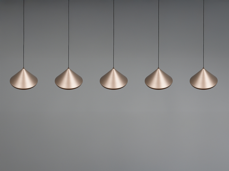 LED Pendelleuchte LAGUNA 5-flammig, höhenverstellbar, Coffee, Breite 123cm