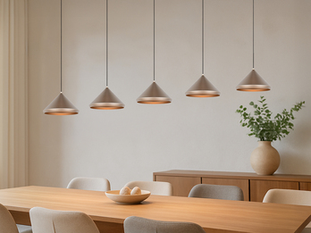 LED Pendelleuchte LAGUNA 5-flammig, höhenverstellbar, Coffee, Breite 123cm