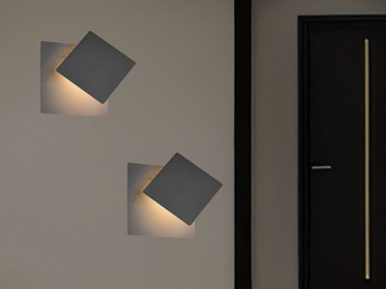 2er SET LED Wandlampen Schwarz verstellbar für indirekte Beleuchtung, Höhe 18cm