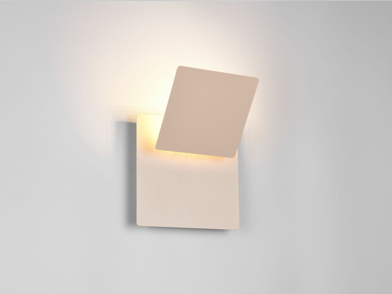 2er SET LED Wandlampen Beige verstellbar für indirekte Beleuchtung, Höhe 18cm