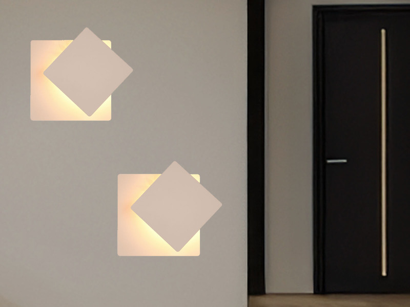 2er SET LED Wandlampen Beige verstellbar für indirekte Beleuchtung, Höhe 18cm