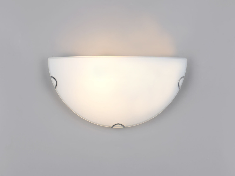 Wandleuchte LANA halbrund Glas Weiß, Breite 30cm