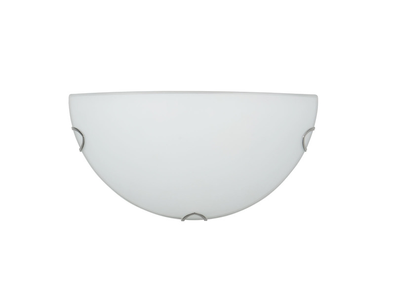 Wandleuchte LANA halbrund Glas Weiß, Breite 30cm