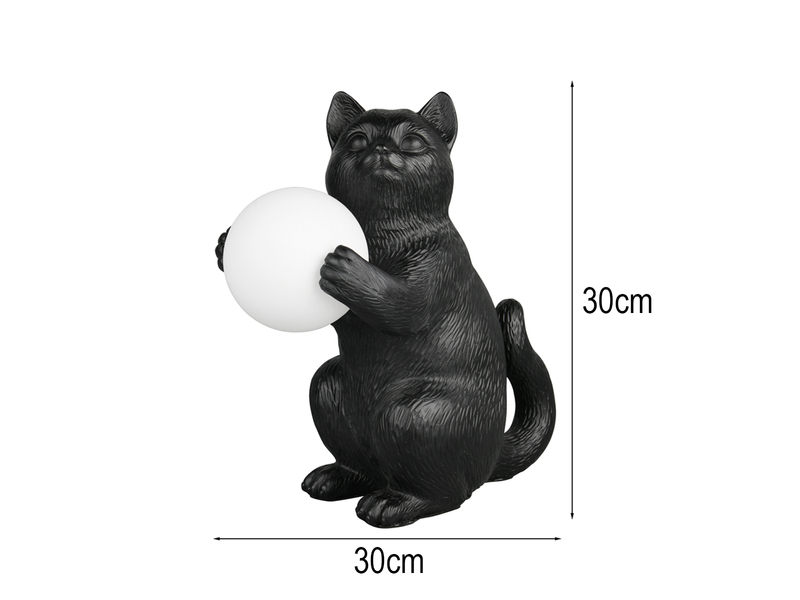 Besondere LED Tischleuchte Katzenlampe Schwarz, Höhe 30cm
