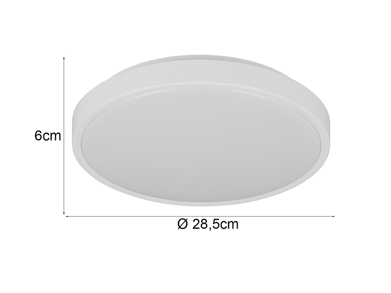 Kleine LED Deckenleuchte SLOPE ultraflach, Weiß, Ø 28,5cm