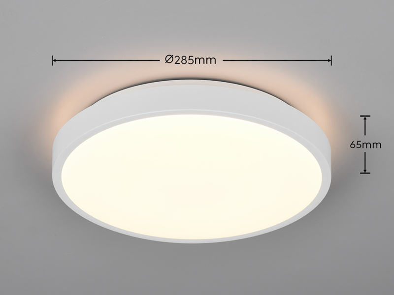 Kleine LED Deckenleuchte SLOPE ultraflach, Weiß, Ø 28,5cm