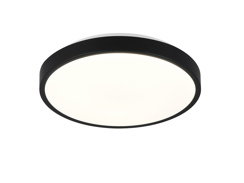 Kleine LED Deckenleuchte SLOPE ultraflach, Schwarz, Ø 28,5cm