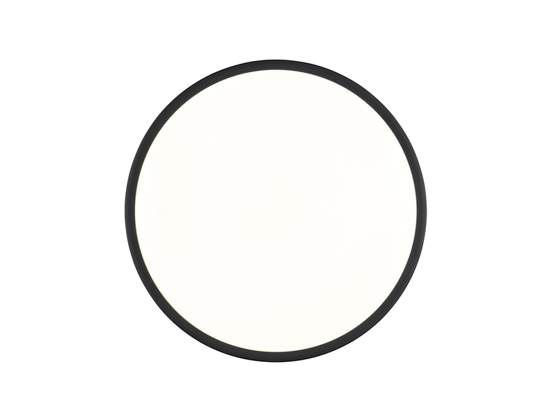 Kleine LED Deckenleuchte SLOPE ultraflach, Schwarz, Ø 28,5cm