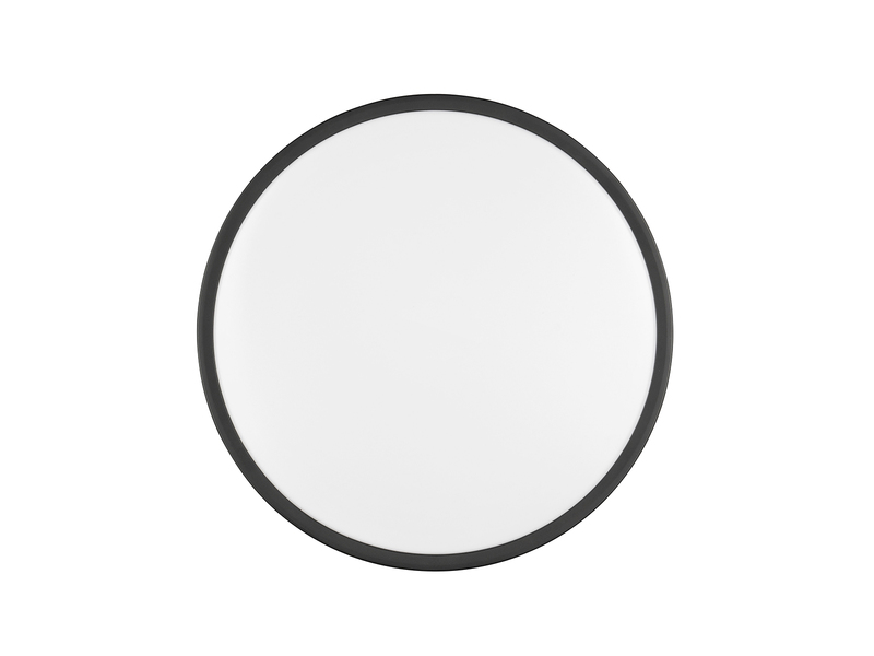 Kleine LED Deckenleuchte SLOPE ultraflach, Schwarz, Ø 28,5cm