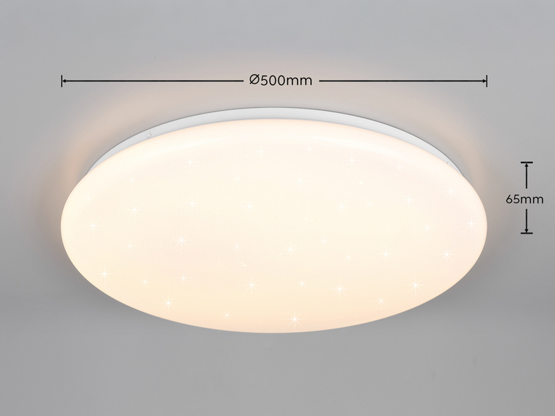 LED Deckenleuchte CETUS flach mit Fernbedienung, dimmbar, RGB, Weiß, Ø 48,5cm