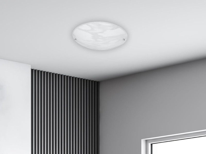 LED Deckenlampe mit Glas Lampenschirm Weiß Alabaster, Ø 25cm