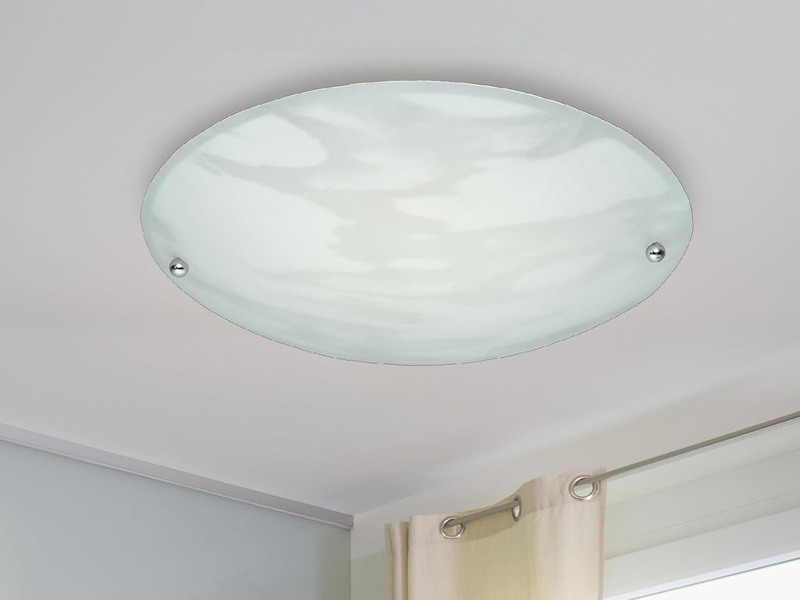 LED Deckenlampe mit Glas Lampenschirm Weiß Alabaster, Ø 25cm