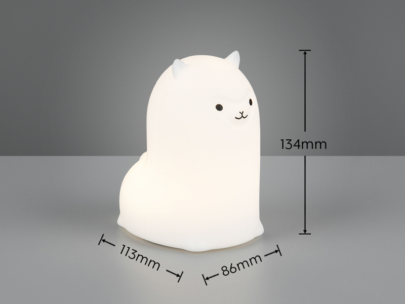 LED Batterie Tischlampe PAKY Alpaka Lampe mit RGBW Farbwechsel, Höhe 13cm