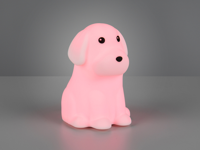 LED Batterie Tischlampe WALDY Hunde Lampe mit RGBW Farbwechsel, Höhe 15cm