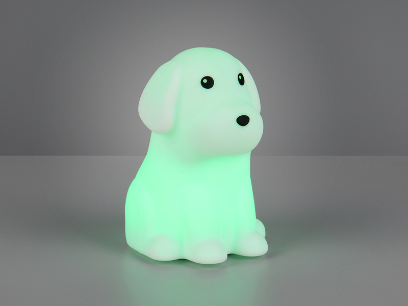 LED Batterie Tischlampe WALDY Hunde Lampe mit RGBW Farbwechsel, Höhe 15cm