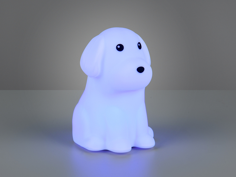 LED Batterie Tischlampe WALDY Hunde Lampe mit RGBW Farbwechsel, Höhe 15cm