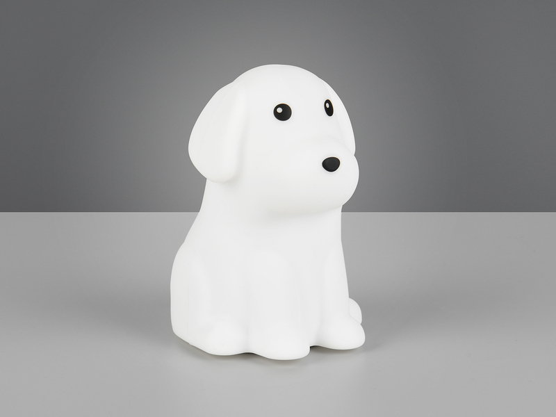 LED Batterie Tischlampe WALDY Hunde Lampe mit RGBW Farbwechsel, Höhe 15cm