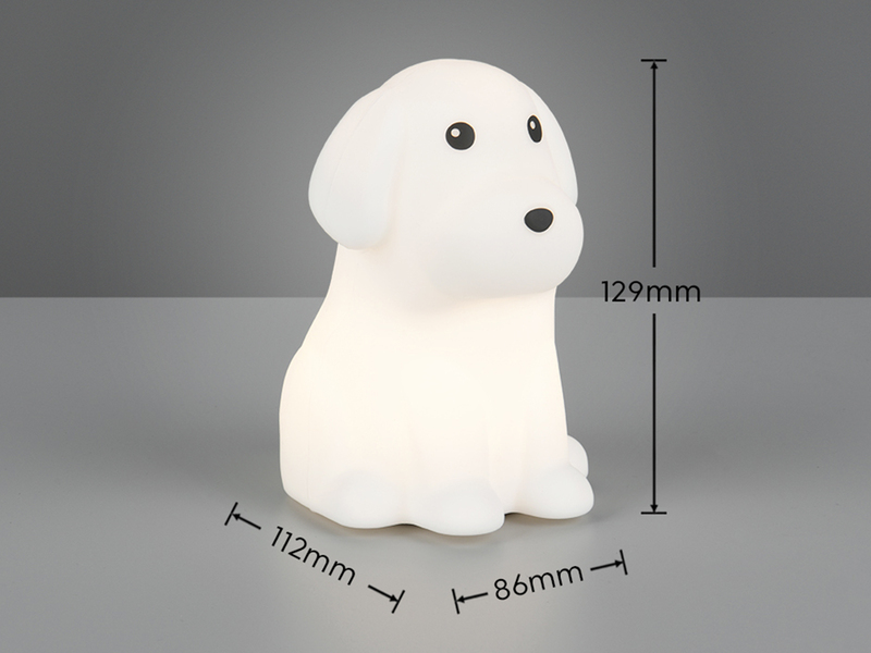 LED Batterie Tischlampe WALDY Hunde Lampe mit RGBW Farbwechsel, Höhe 15cm