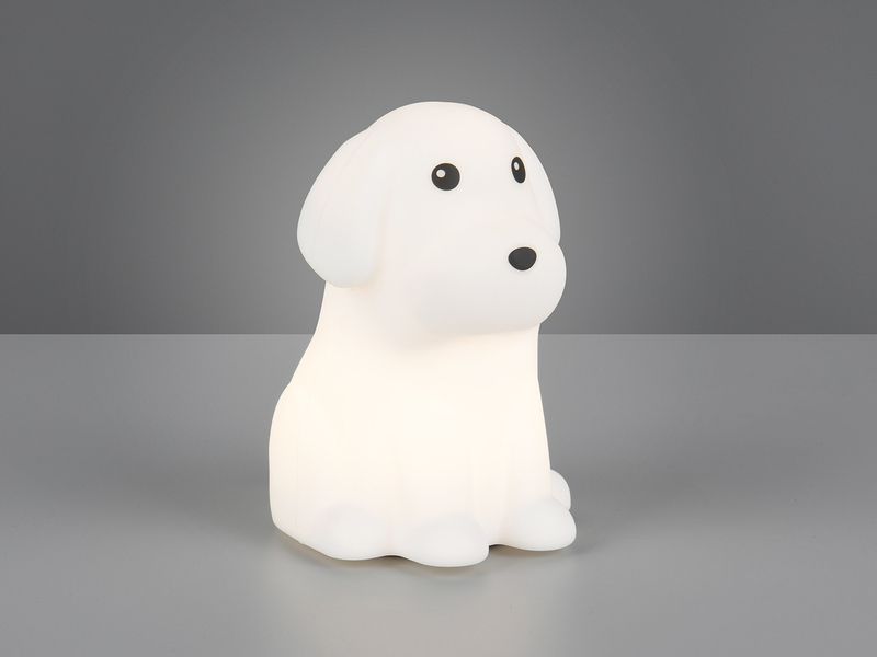 LED Batterie Tischlampe WALDY Hunde Lampe mit RGBW Farbwechsel, Höhe 15cm