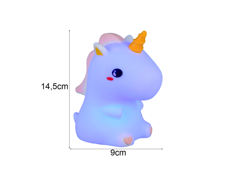 LED Batterie Tischlampe GOLDY Einhorn Lampe mit RGBW Farbwechsel, Höhe 15cm