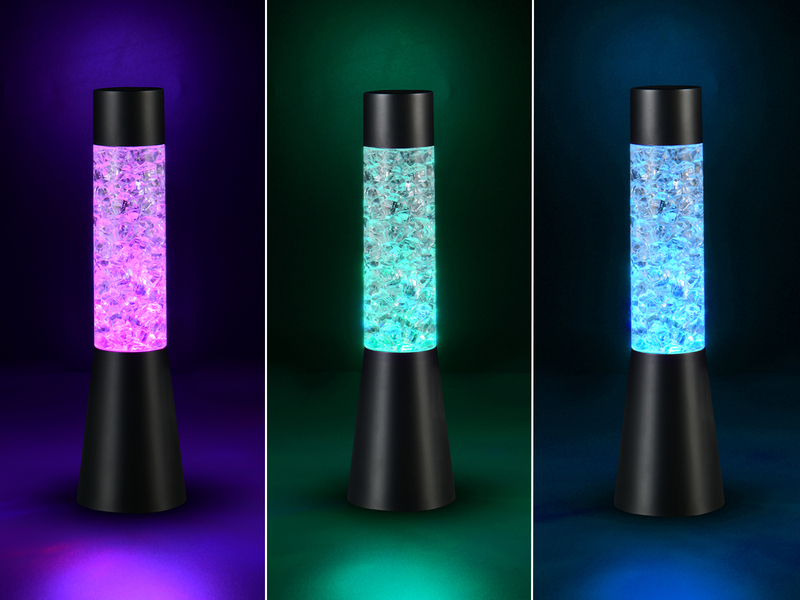 Deko LED RGB Tischleuchte MARTINI Batterie- oder USB betrieben, Höhe 33cm
