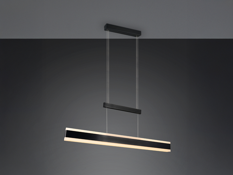Höhenverstellbare und ausziehbare LED-Pendelleuchte in Schwarz