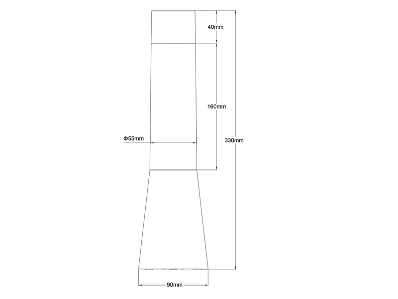 Deko LED RGB Tischleuchte Batterie- oder USB betrieben, Höhe 33cm