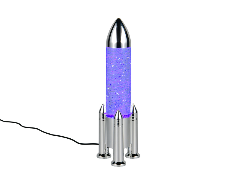 Deko RGB LED Tischleuchte APOLLO Raketenlampe per USB betrieben, Höhe 33cm