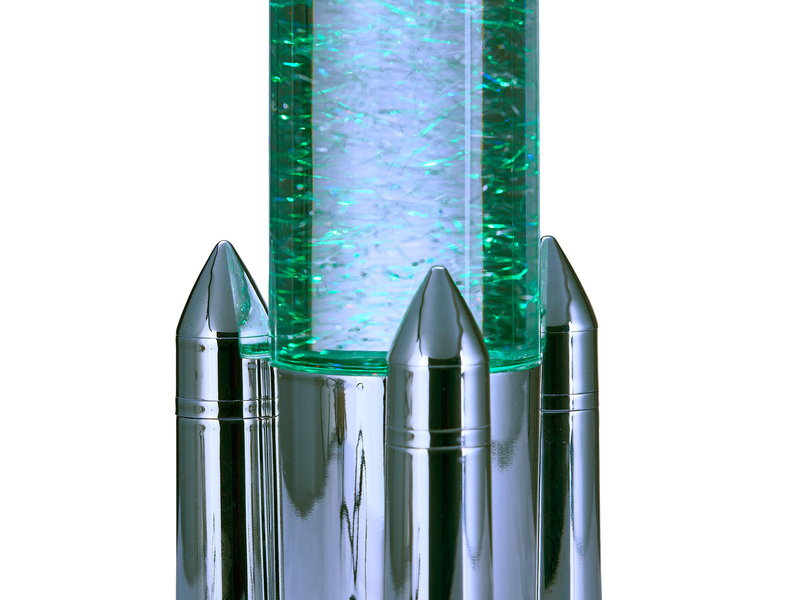 Deko RGB LED Tischleuchte APOLLO Raketenlampe per USB betrieben, Höhe 33cm