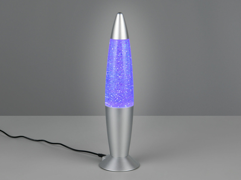 Deko LED RGB Tischleuchte mit Glitzer Batterie- oder USB betrieben, Höhe 34,5cm