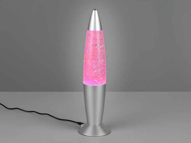 Deko LED RGB Tischleuchte mit Glitzer Batterie- oder USB betrieben, Höhe 34,5cm