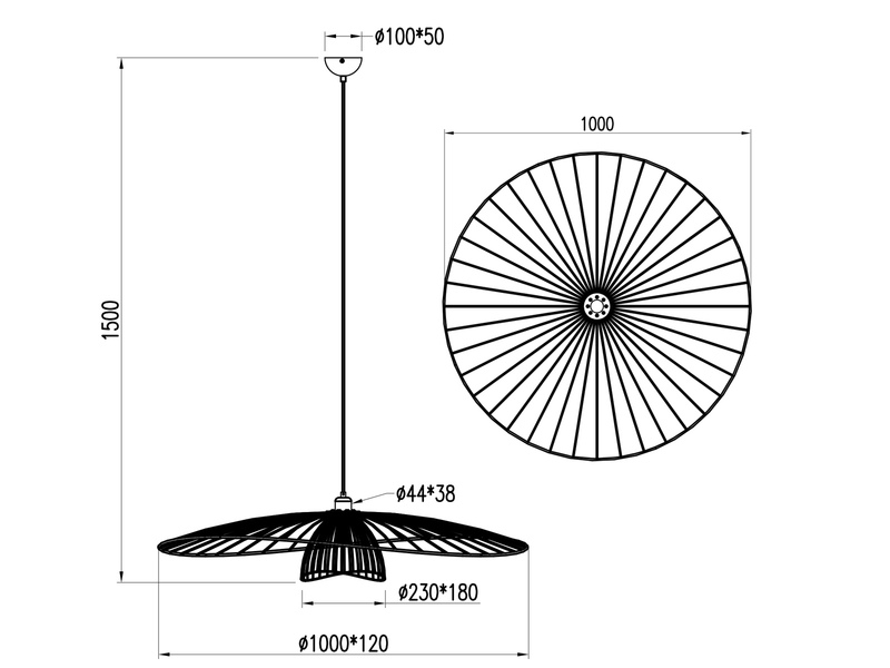 Große Pendelleuchte LAURIS mit Gitter Lampenschirm Schwarz Gold, Ø 100cm