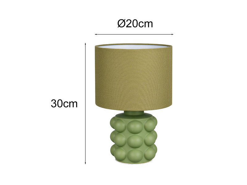 Grüne Tischleuchte Maßangaben: Höhe 30cm, Durchmesser 20cm