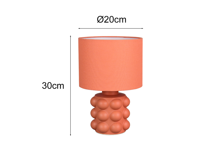 Orangene Tischleuchte Maßangaben: Höhe 30cm, Durchmesser 20cm