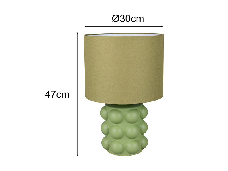 Grüne Tischleuchte Maßangaben: Höhe 47cm, Durchmesser 30cm